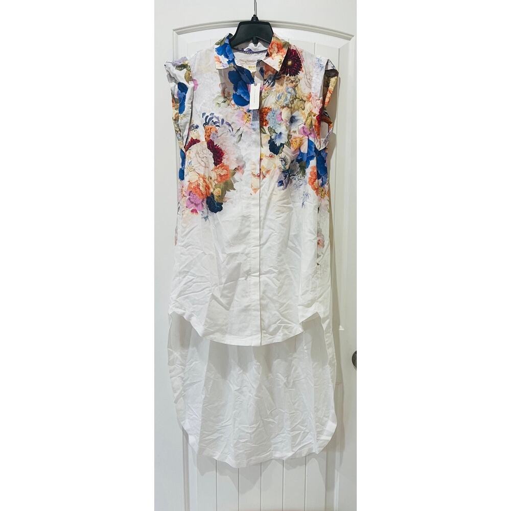 NWT❤️Anthro Maeve Floral High-Low Shirt Dress szM - Picture 2 of 11